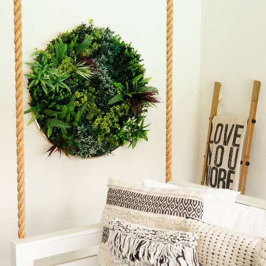 38" Framed Virgin Islands Artificial Living Wall Art Panel